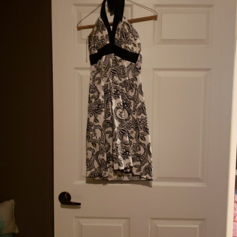 Black & White Halter Dress